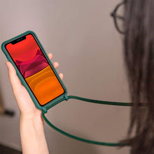 Carica l'immagine nel visualizzatore di Gallery, Cover Compatible con iPhone 15(6.1"),Cellulare Girocollo Custodia con Cordino TPU corda Silicone Case Bumper per iPhone 