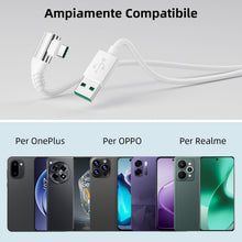 Carica l'immagine nel visualizzatore di Gallery, 1,8M 80W Cavo USB Type C a 90° per OPPO Find X9 Pro X8 N6 Reno 16 15 A7 A6