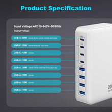 Carica l'immagine nel visualizzatore di Gallery, 200W Caricatore USB C Multiplo, Alimentazione USB a Spina Multipla