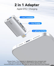 Carica l'immagine nel visualizzatore di Gallery, ORICO USB C femmina a Lightning maschio per iPhone 14/13/11/12 Pro Max, compatibile con caricamento, supporto funzione O