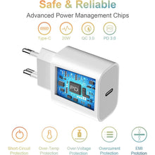 Carica l'immagine nel visualizzatore di Gallery, USB-C Power Adapter 20W per Apple, USB C Rapido Caricatore per iPhone 17 16 15 14 13 12 11/15 14 Pro/15 14 Pro Max/15 16