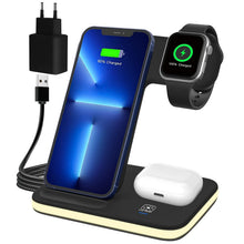 Carica l'immagine nel visualizzatore di Gallery, Caricatore Wireless Stazione di Ricarica, 3 in 1 Caricabatterie Wireless Charger Base per iPhone 16/15/14/13/12/11/Pro/M