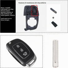 Carica l'immagine nel visualizzatore di Gallery, 3 Tasti Guscio Chiave Auto Compatibile con Hyundai i40 i30 i20 i10 ix20 ix35 Tucson Santa Fe Elantra Telecomando Custodi