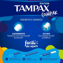 Carica l'immagine nel visualizzatore di Gallery, Tampax Compak Super, 24 Assorbenti Interni con Applicatore in Plastica