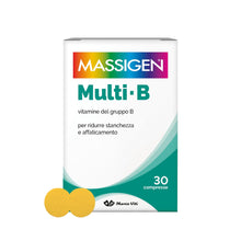 Carica l'immagine nel visualizzatore di Gallery, Massigen - Multi B, Integratore di Vitamine del Gruppo B, Riduce Stanchezza e Affaticamento, 30 Compresse, Senza Glutine