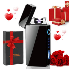 Carica l'immagine nel visualizzatore di Gallery, Idee Regalo per Papà, Regali Festa del Papà, Accendino Elettrico, USB Accendino Elettronico Touchscreen Antivento Senza Fiamma Accendino Ricaricabile Accendino, Regali Uomini, Papà, Lui