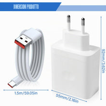 Carica l'immagine nel visualizzatore di Gallery, Caricatore USB 100 W per OPPO Reno10Pro/10Pro+ 5G: adattatore di carica superveloce con cavo di ricarica USB C da 1,5 m 