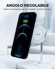 Carica l'immagine nel visualizzatore di Gallery, Energizer Stazione di Ricarica Wireless 3 in 1 | 15W per iPhone MagSafe e Android, 5W per AirPods e Apple Watch | Carica