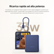 Carica l'immagine nel visualizzatore di Gallery, Xiaomi 33W Power Bank 10000mAh, Cavo USB-C, Ricarica Rapida, Blu Ghiaccio