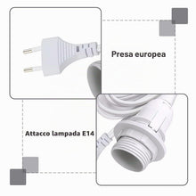 Carica l'immagine nel visualizzatore di Gallery, 4 portalampada E14 con interruttore, attacco E14 con cavo da 3,5 m, per lampada a sospensione, plafoniera, lampade fai d