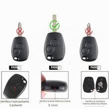 Carica l'immagine nel visualizzatore di Gallery, 2 Pieces Ricambio Chiave Guscio 2 Tasti Cover Guscio Chiave Telecomando con 1 Cacciavite e 4 Pulsanti per Renault Kangoo