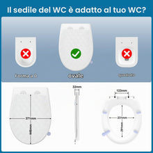 Carica l'immagine nel visualizzatore di Gallery, Tavoletta WC Universale O corta in PP, Effetto Pelle Bianco