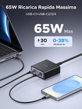 Carica l'immagine nel visualizzatore di Gallery, UGREEN Zapix 65W Caricatore USB C Multiplo Stazione di Ricarica GaN