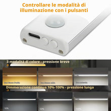 Carica l'immagine nel visualizzatore di Gallery, Vicloon Luce Armadio LED, Sensore Batteria Armadio Lampada, 20CM Magnetica Ricaricabile Luce LED Sottopensile, Dimmerabi