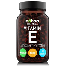 Carica l'immagine nel visualizzatore di Gallery, NÄTOO Vitamina E Pura 60 Mg 90 Ui D-Alfa-Tocoferolo 90 Softgel Vitamina E Capsule Molli Alto Dosaggio 500% Vnr Vitamin E