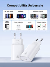 Carica l'immagine nel visualizzatore di Gallery, 2 Pack Caricatore USB C, 20W Ricarica Rapido Spina Type C Carica Adattatore