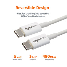 Carica l'immagine nel visualizzatore di Gallery, Amazon Basics Cavo di ricarica rapida da USB-C a USB-C, velocità 480 Mbps, certificato USB-IF, per ricarica rapida Apple