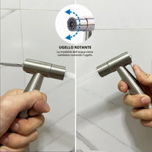 Carica l'immagine nel visualizzatore di Gallery, Doccia Bidet Portatile, Bifunzionale Set Doccia Bidet WC In Acciaio Inossidabile, Design a doppio interruttore,Spruzzato