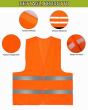 Carica l'immagine nel visualizzatore di Gallery, 10 Pezzi Gilet Catarifrangente Alta Visibilità - Giubbotto Sicurezza 2 Strisce Riflettenti per Edili, Ciclisti, Running,