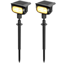 Carica l'immagine nel visualizzatore di Gallery, Faretti Solari LED da Giardino, 2 Pezzi, 200 lm, 3000K Luce Calda