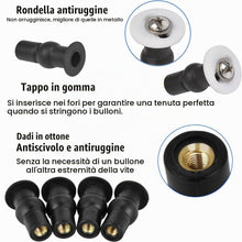 Carica l'immagine nel visualizzatore di Gallery, Fissaggio Tavoletta WC,4Pcs Cerniere Copriwater Fori Ciechi, Espansione Gomma Viti Noce Rondella