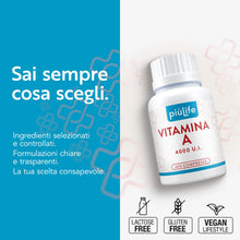 Carica l'immagine nel visualizzatore di Gallery, Vitamina A Retinolo 1200 mcg (4000 UI) PiùLife, 400 Compresse