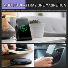Carica l'immagine nel visualizzatore di Gallery, 4 Pezzi Adesivo Universale Ad Anello in Metallo per Magnete Ad Anello, Compatibile con Caricatore Senza Fili Magnetico, 