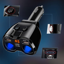 Carica l'immagine nel visualizzatore di Gallery, Caricatore USB C da Auto Sdoppiatore Accendisigari QC 3.0, 150 W Con Doppio QC3.0 e 20 W PD Tipo C Caricabatteria da Aut