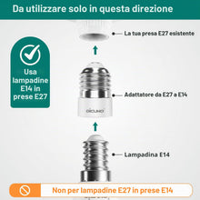 Carica l'immagine nel visualizzatore di Gallery, DiCUNO Adattatore da E27 a E14, Socket Converter Socket Adapter, 2 Pezzi