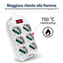 Carica l'immagine nel visualizzatore di Gallery, EXTRASTAR Multipresa 6 Post,Presa con interruttore automatico di protezione 10 A,multipresa protetta,surge Arrest, 6 pre