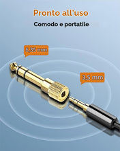 Carica l'immagine nel visualizzatore di Gallery, Mepsies Adattatore Jack Audio Stereo 6,35mm a 3,5mm, Adattatore per Cuffie