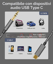 Carica l'immagine nel visualizzatore di Gallery, Cavo Aux USB C per iPhone 1M,USB C to Jack 3.5mm Compatibile con iPhone 17