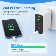 Carica l'immagine nel visualizzatore di Gallery, Caricatore USB C 240 W 6 porte, 3 USB-C + 3 USB-A, PD PPS QC