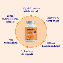 Carica l'immagine nel visualizzatore di Gallery, Vitamina C Tamponata – 1000 mg per Dose Giornaliera – Alta Tollerabilità, Delicata sullo Stomaco, Vegan – 365 Capsule pe
