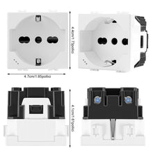 Carica l'immagine nel visualizzatore di Gallery, Voltix 4 Pezzi Prese Schuko 2P+T 10/16A 250V – Compatibili con Bticino Matix – Colore Bianco, Design Moderno, Installazi