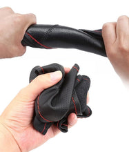 Carica l'immagine nel visualizzatore di Gallery, Coprivolante auto universale in pelle bovina da cucire, rivestimento protettivo per volante 37-38 cm con ago e filo, ele