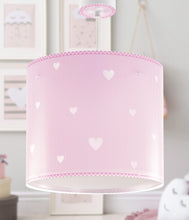 Carica l'immagine nel visualizzatore di Gallery, Lampada a sospensione per bambini Dalber Sweet Dreams, cuori rosa, E27, 62012MS, lampade per bambini, cameretta da bambi
