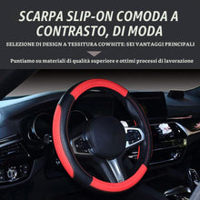 Carica l'immagine nel visualizzatore di Gallery, Pahajim Coprivolante Auto Universale in PU Pelle Microfibra Copri Volante 38CM, Copertura Volante Auto Antiscivolo Trasp