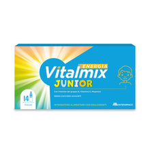 Carica l'immagine nel visualizzatore di Gallery, Vitalmix Energia Junior, Integratore per Bambini e Ragazzi, Sostegno Memoria e Difese Immunitarie, 14 Flaconcini Monodos