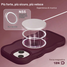 Carica l'immagine nel visualizzatore di Gallery, Custodia Magnetica per iPhone 13/14, Ondulata, Opaca, Bordeaux