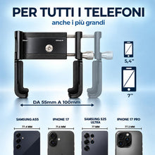 Carica l'immagine nel visualizzatore di Gallery, Porta Cellulare in Alluminio: per Bicicletta - eBike - Mtb - Monopattino Elettrico. Supporto Telefono, Installazione su 