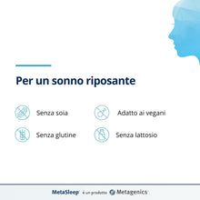 Carica l'immagine nel visualizzatore di Gallery, Metagenics MetaSleep - Con Melatonina e Magnesio - 30 Compresse