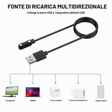 Carica l'immagine nel visualizzatore di Gallery, Tobfit Cavo di Ricarica Magnetico per Smartwatch Universale, Orologio Intelligente Caricatore Magnetico USB a 2 Pin con 