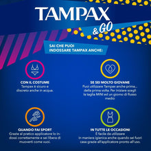 Carica l'immagine nel visualizzatore di Gallery, Tampax &amp; Go Super Plus, 18 Assorbenti Interni con Applicatore in Plastica