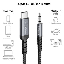 Carica l'immagine nel visualizzatore di Gallery, deleyCON 1m Adattatore Audio USB‑C a 3,5 mm - USB‑C Maschio a Jack 3,5 mm Maschio - per Cuffie, Altoparlanti e Sistemi H