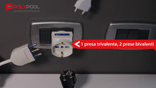 Carica l'immagine nel visualizzatore di Gallery, Poly Pool PP2351 Adattatore Triplo Spina 16 A (Standard Franco/Tedesco) Grande 2 Prese Bivalenti E 1 Presa Pluristandard