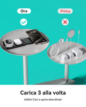 Carica l'immagine nel visualizzatore di Gallery, INIU Caricatore Wireless iPhone, Magnetic 3 in 1 Base Ricarica Certificato Qi, Da viaggio Caricabatterie Wireless Univer
