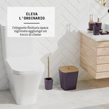 Carica l'immagine nel visualizzatore di Gallery, Clara Clark Set di accessori da bagno viola, set di 6 accessori da bagno, set da bagno con scopino, bidone della spazzatura e dispenser di sapone