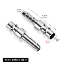 Carica l'immagine nel visualizzatore di Gallery, QWORK® Set da 6 raccordi rapidi per aria compressa SH20+PH20, connettori maschio e femmina da 8 mm, raccordo tubo per co