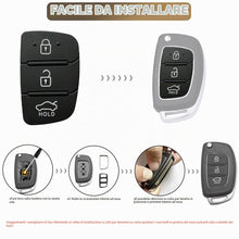 Carica l'immagine nel visualizzatore di Gallery, 2 Pezzi Chiave Guscio Cover 3 Tasti in Gomma Compatibile con Hyundai i40 i30 i20 i10 ix20 ix35 Tucson Santa Fe Elantra S